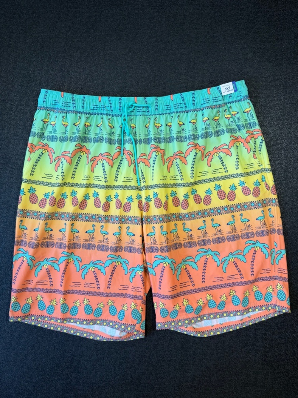NWT Caribbean Swim Trunks Tropical Mens 3XT Beach Shorts Resort Vacation Hawaii